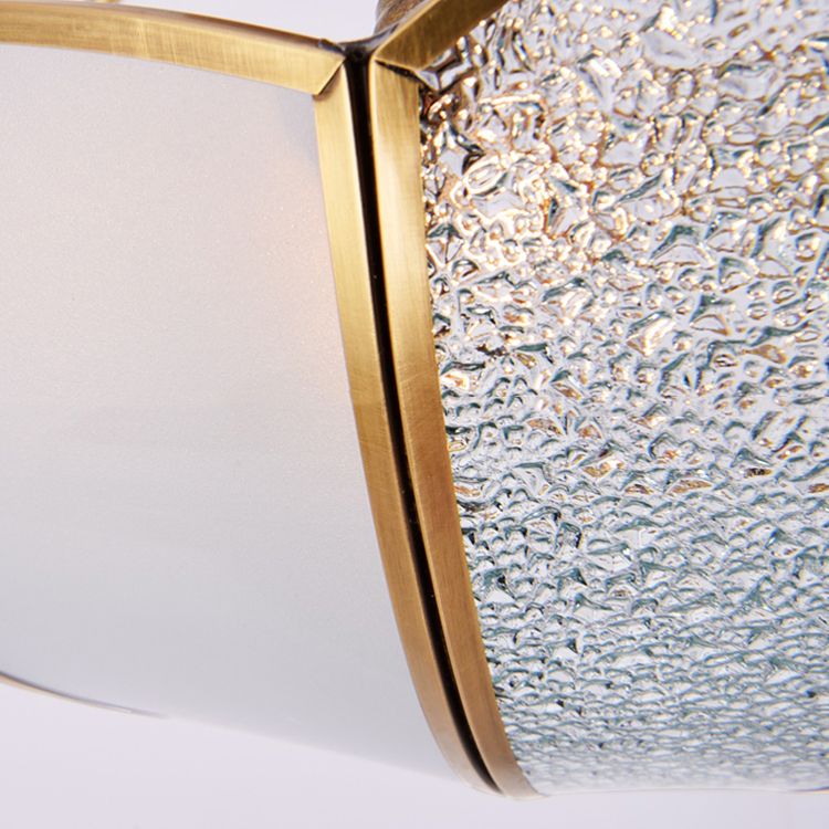 Glass Semi Flush Mount Light Fixture Simplistic Inverted Semi Flush Light Fixture in Brass