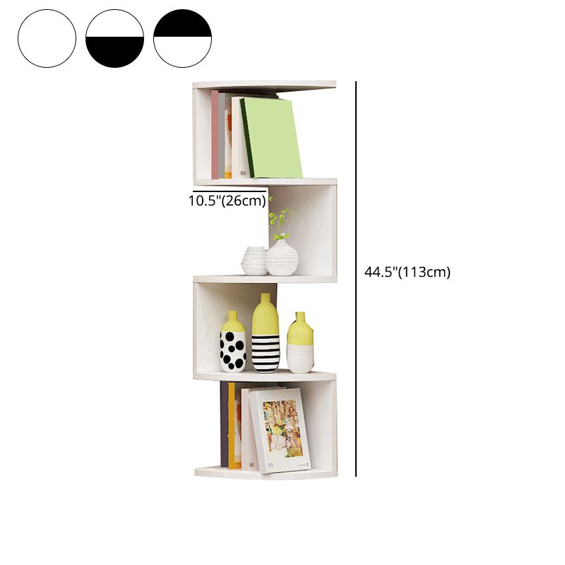 Contemporary Style Wall Mounted Bookcase Engineered Wood Bookshelf