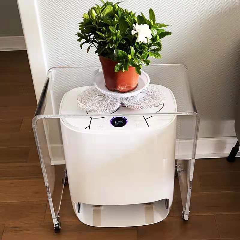 Sled 1 Single Coffee Table Clear Acrylic Cocktail Table with Casters