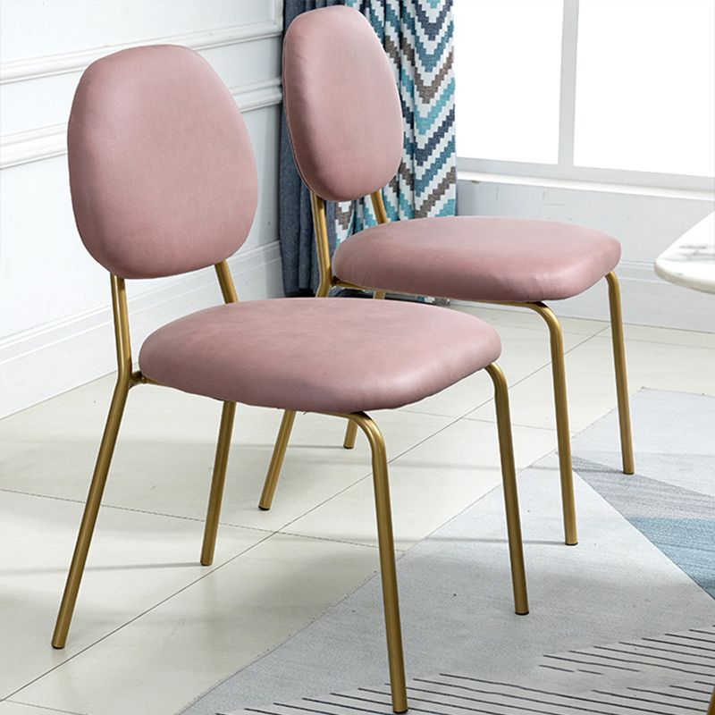 Sillas sin brazos de comedor de metal Glam, respaldo abierto, silla lateral para restaurante