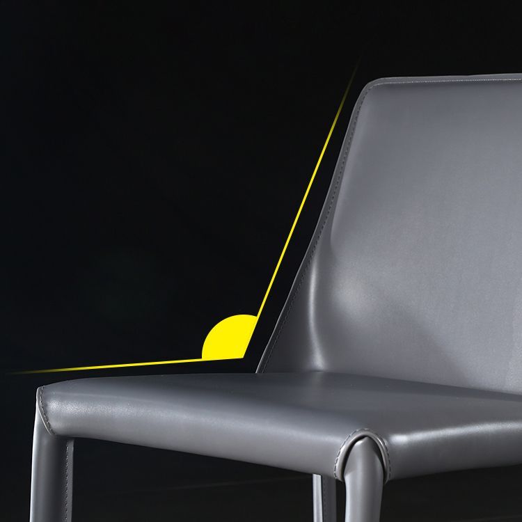 Sillas de comedor de cuero contemporáneas tapizadas sin brazos para uso doméstico