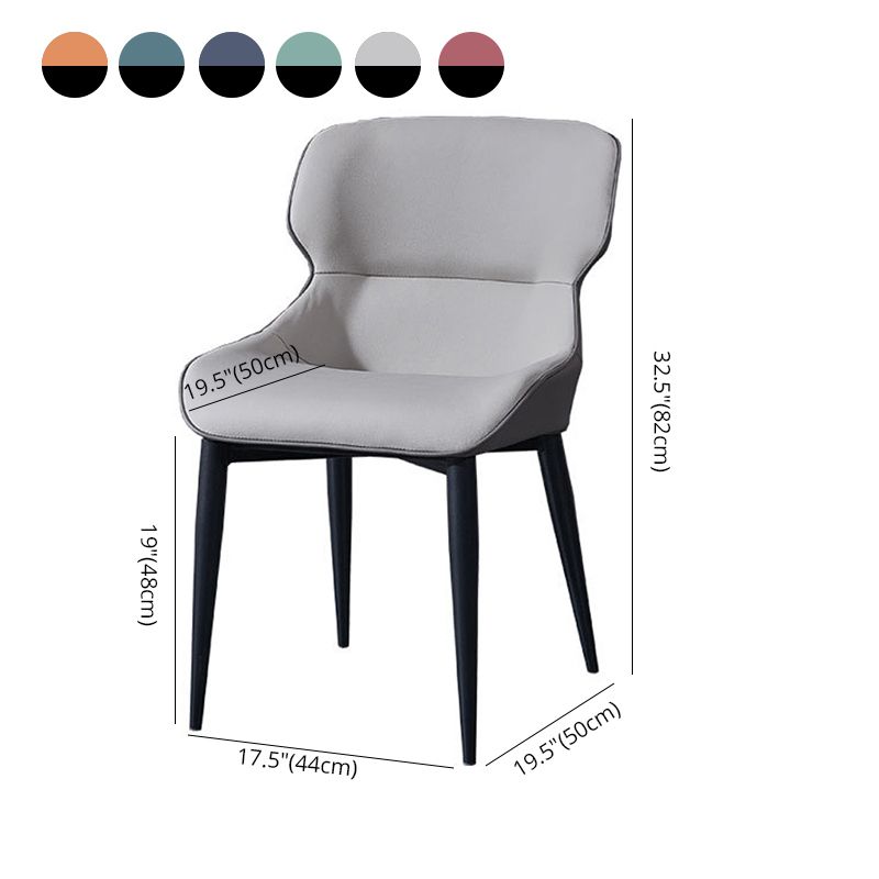 Sillas de comedor de cuero con brazos de comedor de diseño moderno (juego de 4)