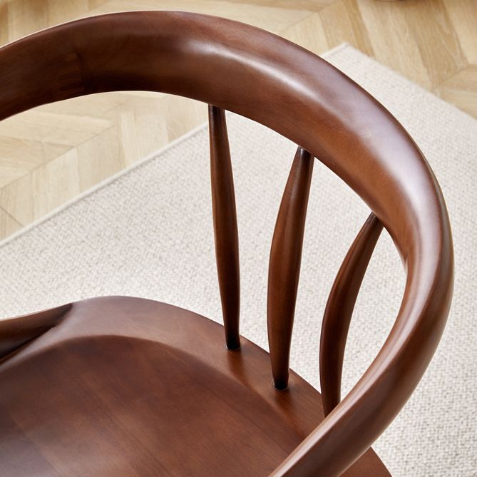 Modern Indoor Dining Arm Chair Solid Wood Windsor Back Arm Chair