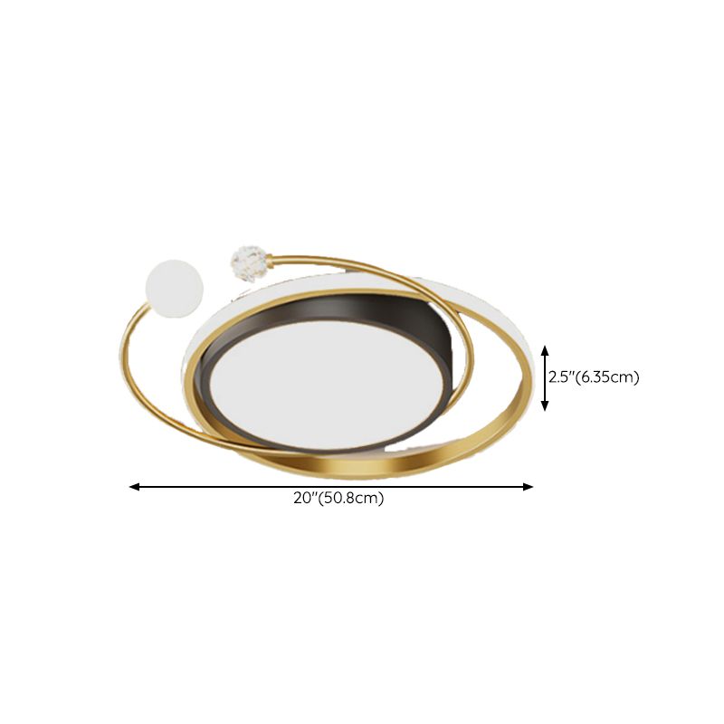 Geometric Flush Mount Fixture Contemporary Metal Ceiling Light in Black