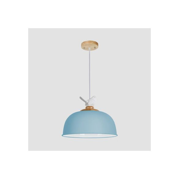 Macaron Stylish Suspension Light mit wenig Vogel Single Lampe 10/12 Zoll breit metallische Anhängerlampe für Kinderschlafzimmer