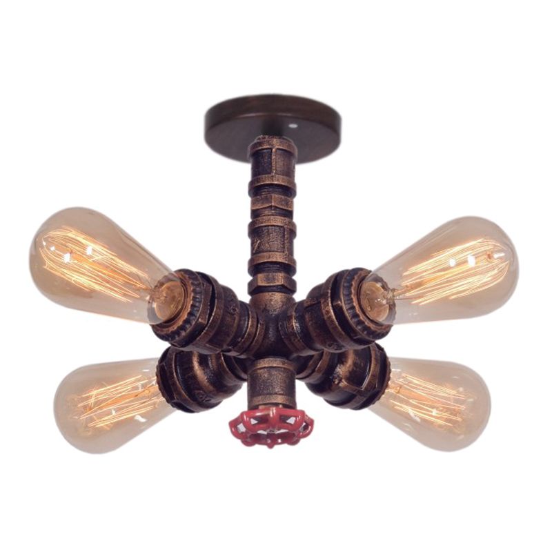 Industrial Sputnik Flush Mount Lighting Wrought Iron Flush Mount Ceiling Light Fixtures