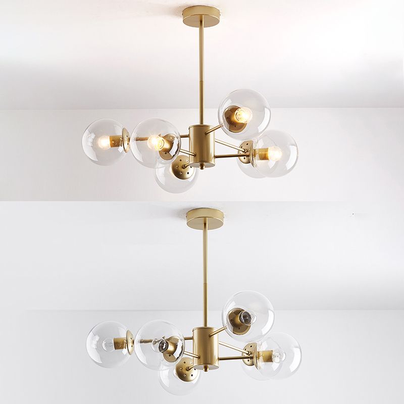 Contemporary Sphere Chandelier Lights Glass Chandelier Pendant Light for Living Room