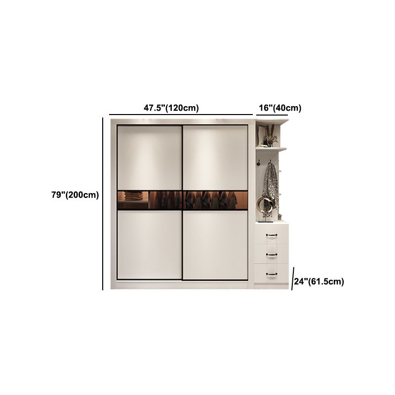 Contemporary Wardrobe Armoire Wooden Wardrobe Cabinet with Shelves