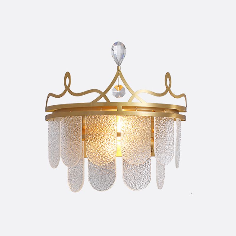 Living Room Gold Wall Sconce Postmodern Crystal 2 Head Wall Mounted Light Fixture