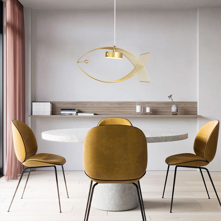 Forme de poisson en une lumière Lumière Light Atest de suspension LED moderne Éclairage d'éclairage pour la cuisine