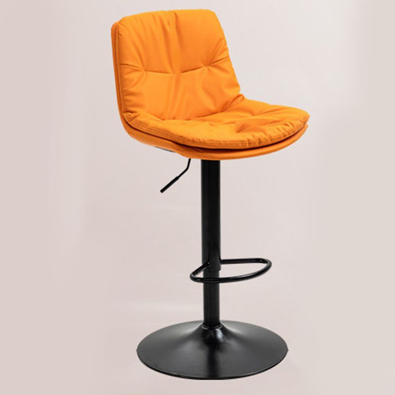 Modern Armless Rotatable Counter Stool Metal Cafe Bar Stool with Cushion and Pedal