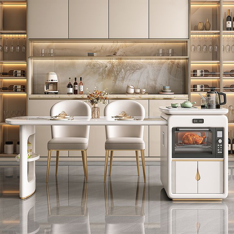 Glam Kitchen Stone Furniture 2/3/5/6/7 Pcs Standard Height Versatile Dining Room Table Set