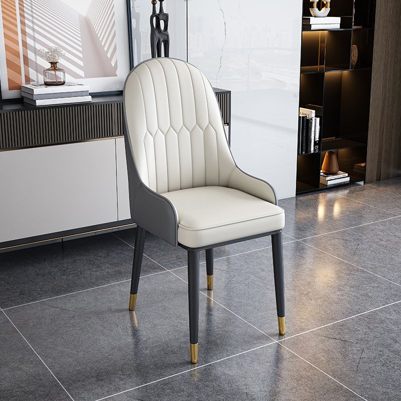 Contemporary Style Dining Chair Arm Dining Chairs with Metal Legs for Kitchen