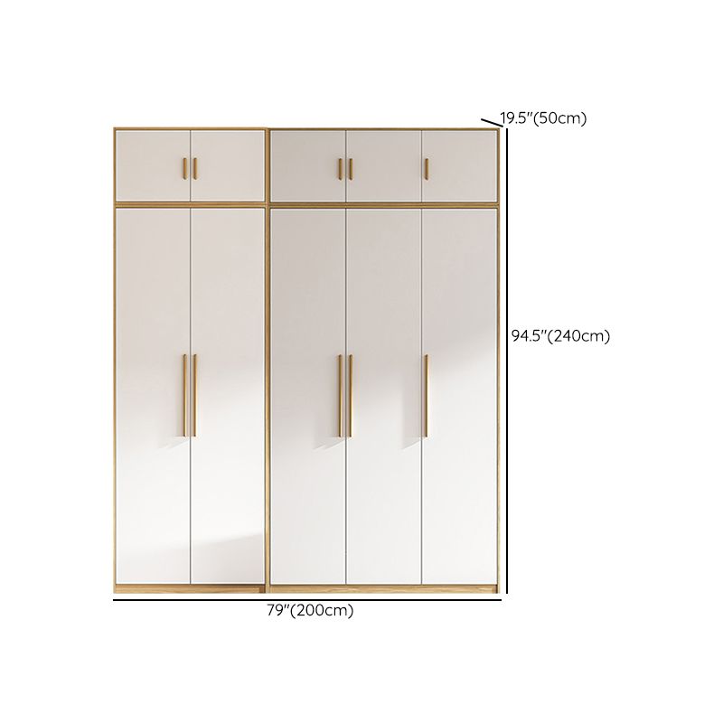Contemporary Freestanding Wardrobe Engineered Wood White Wardrobe