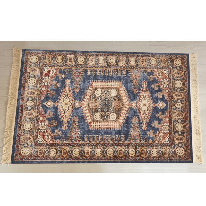 Tapis traditionnel à motif antique Rapier en polyester tapis de support antidérapant Fringe pour décoration intérieure