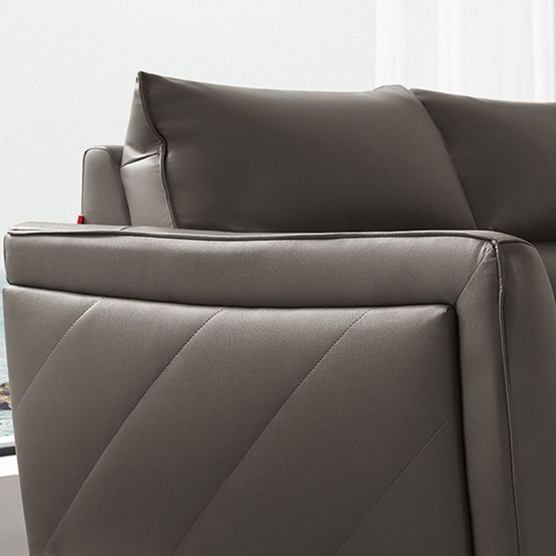 Genuine Leather Square Arm Sectionals -Contemporary Sectional Couch