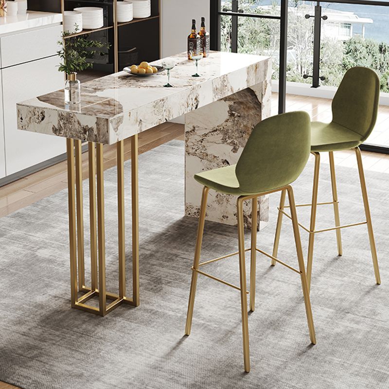 1/2/3 Pieces Glam Rectangle Sintered Stone Counter Table with High Stools