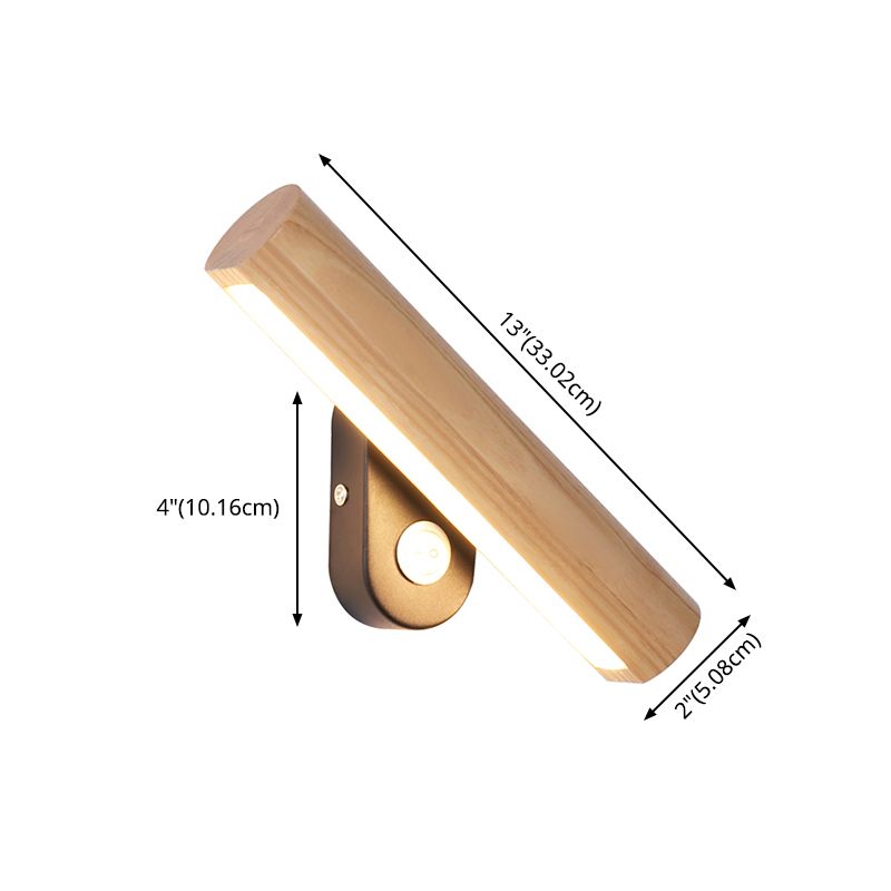 Modern Minimalist Style Linear Wall Mounted Light Fixture Wood Wall Mounted Lighting for Bedroom