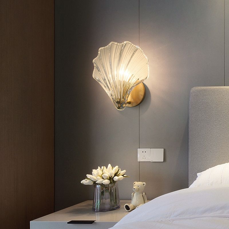 Creative Wall Light Fixture Nordic Wall Light Sconce with Glass Shade for Bedroom