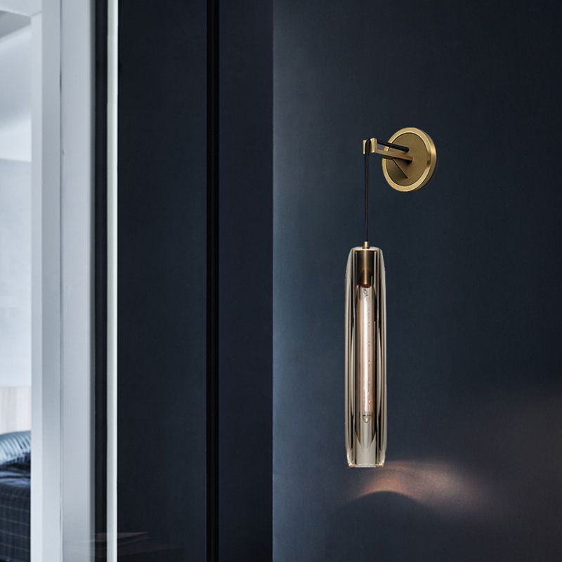 Modern Crystal Shade Wall Lighting Fixtures 1-Light Wall Lamp for Dining Room