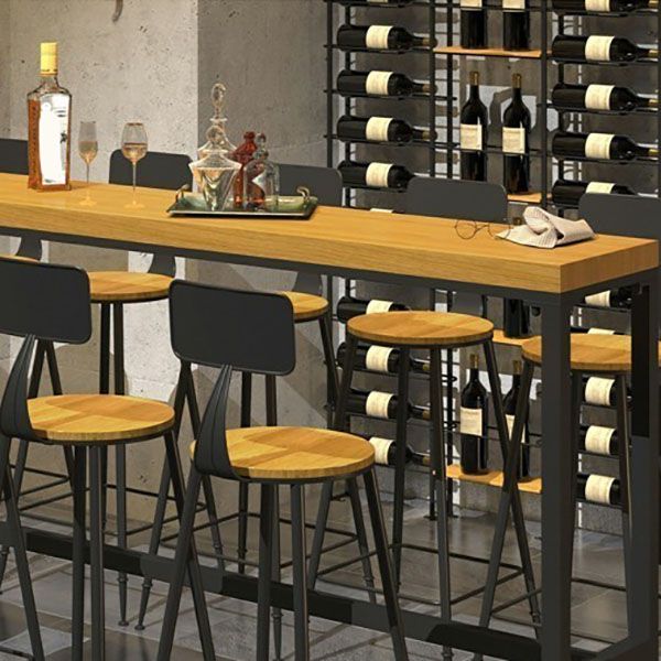 Industrial Style 1/6/11 Pieces Bar Table Set Rectangle Pine Wood Counter Table for Cafe