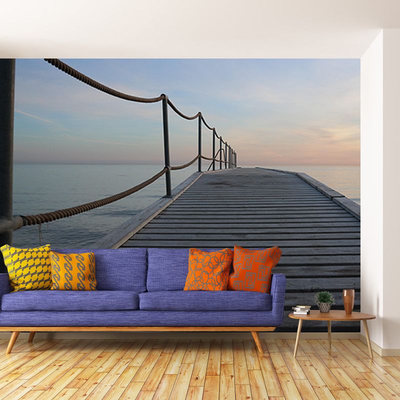 Lake Scene Mural Space Extension Mural Mildew Resistant Decorative Bedrom Mural