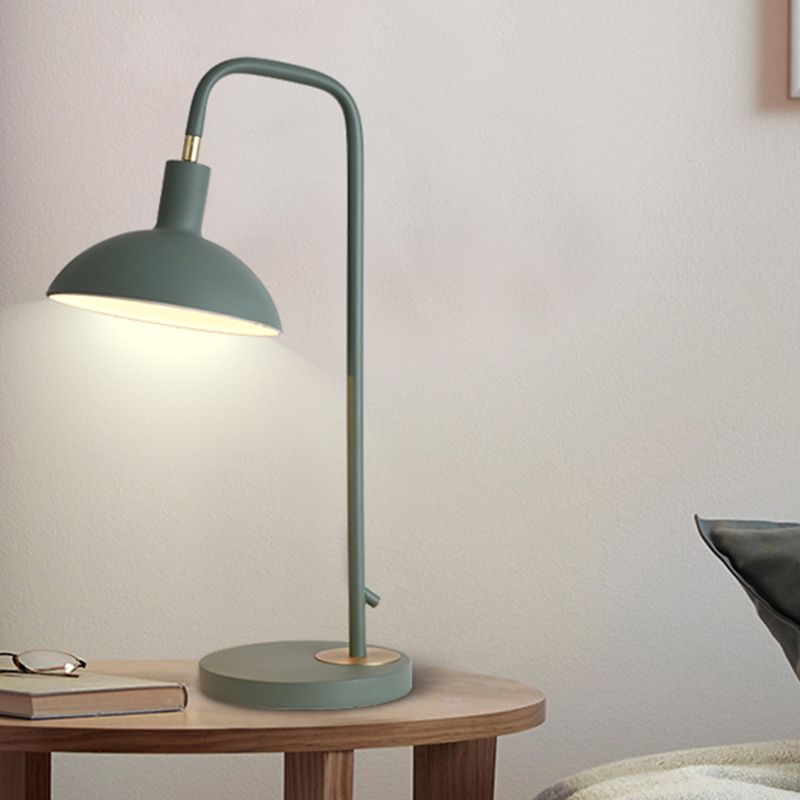 Metallic Dome Shade Nightstand Lamp Nordic 1 Bulb Pink/Yellow/Blue Table Light for Bedside