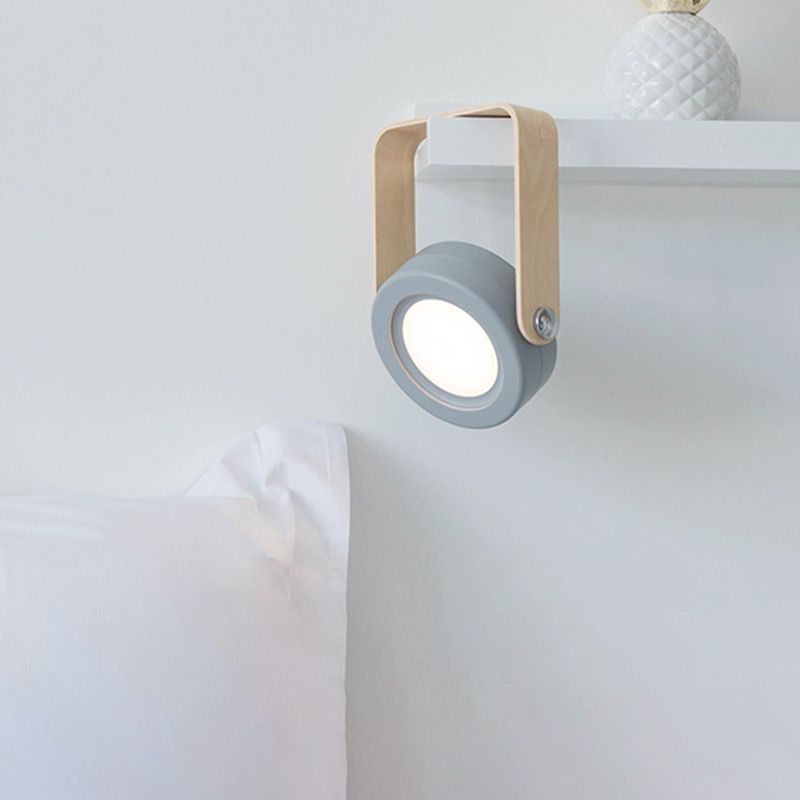 Portable Round Night Light Creative Lampshade Foldable Design Acrylic Bedroom LED Lantern Table Lamp