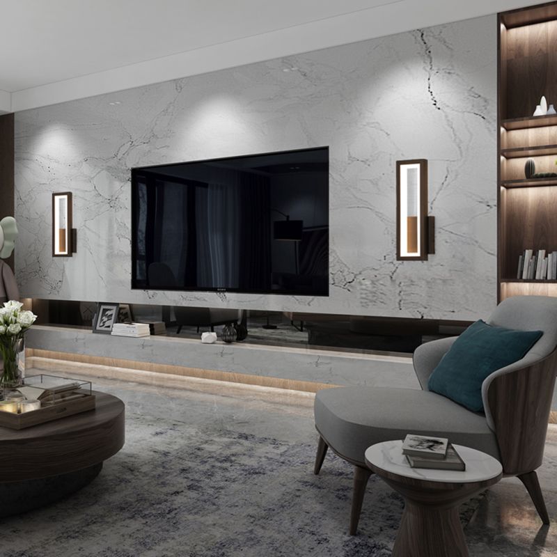 Éclairage de mur en métal simple à la nuance carrée 1-LIGHT