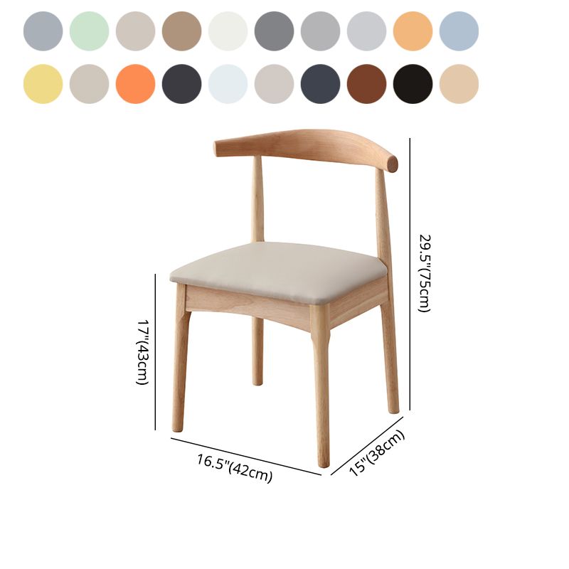 Chaise d'appoint scandinave d'intérieur Chaise de salle à manger à dossier ouvert en bois rembourrée (Ensemble de 2)