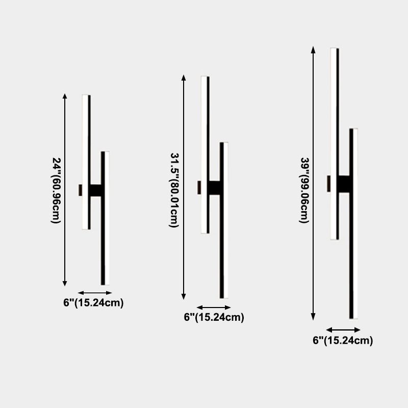 Lámpara de lámpara de montaje de pared lineal moderna lineal lámpara de pared de 1 luces para dormitorio