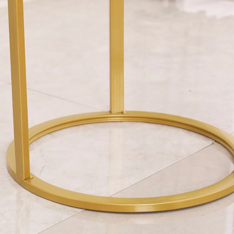 Mildew Resistant Ottoman Plain Velvet Contemporary Round Metal Frame Ottoman