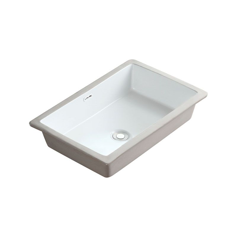 Traditional Undermount Bathroom Sink Porcelain with Overflow Basin Sink