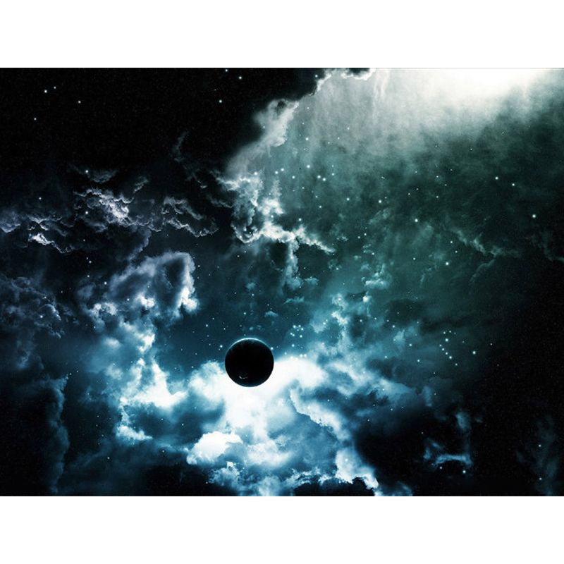 Contemporary Sky Wall Mural Non-Woven Textured Stain Resistant Light Color Wall Art for Playroom