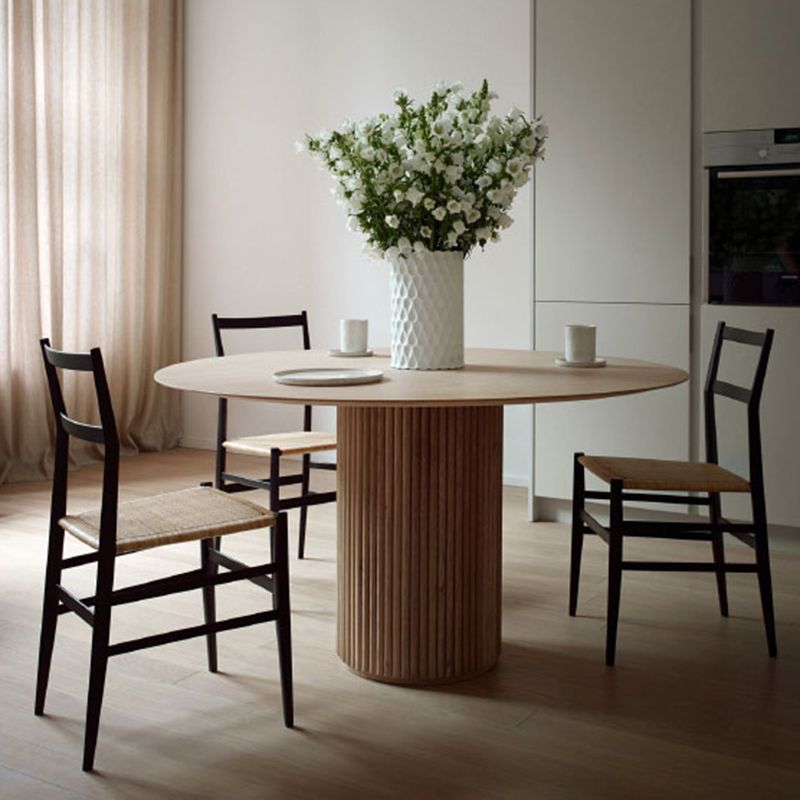 Modern White in Wood Counter Table Round Dining Table for Kitchen