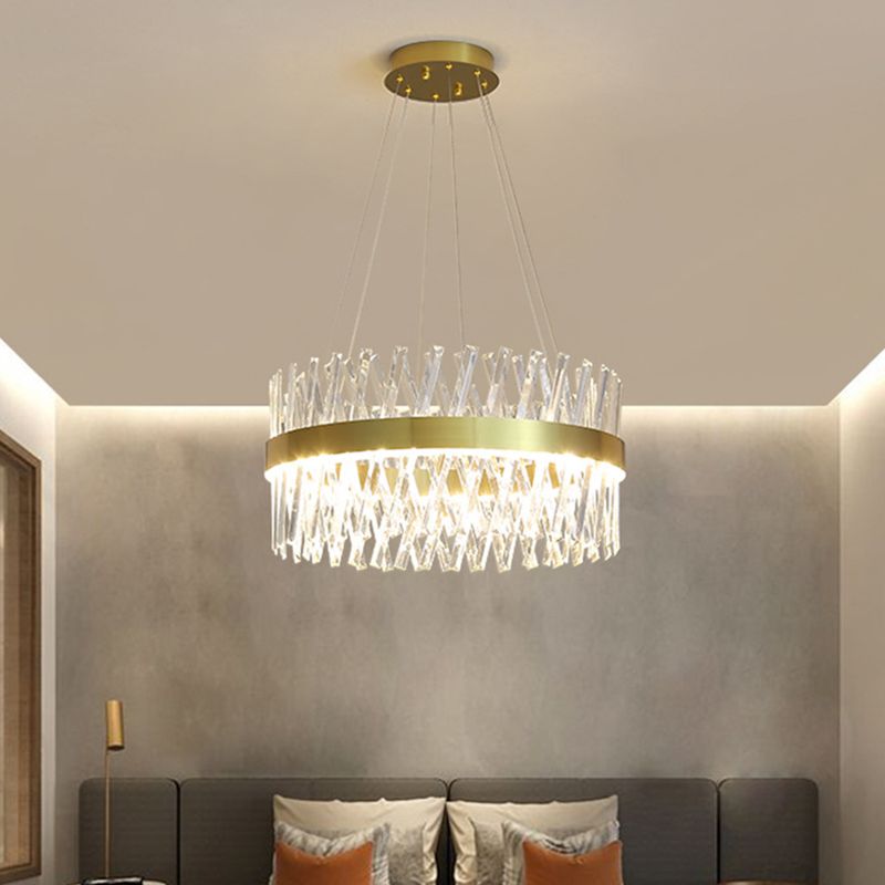 Postmodern Simple Geometric Geometric Light K9 Crystal Strip La luce dell'isola LED in oro