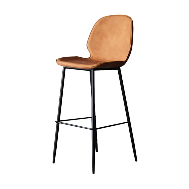 Bucket Footrest Counter Bar Stool Industrial PU Upholstery Low Back Indoor Counter Stool