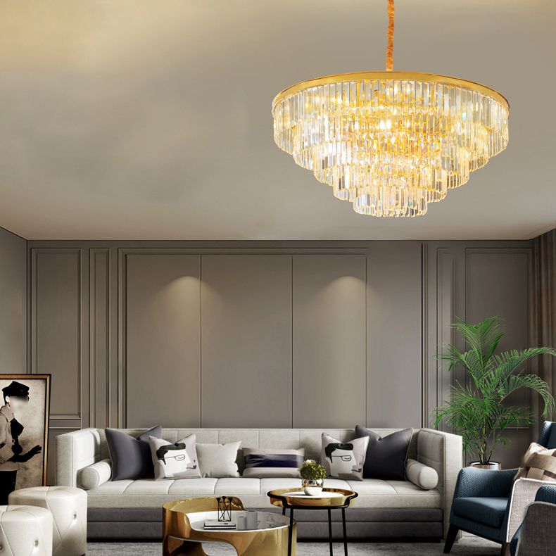 Modern Geometric Chandelier Lights Crystal Chandelier Lighting Fixtures for Living Room
