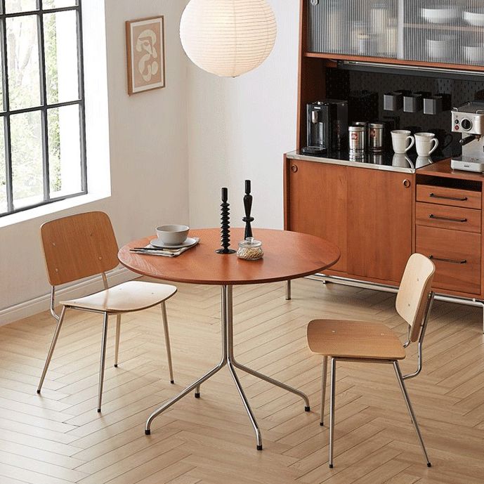 Meubles de 4 pieds contemporains Round Home Furniture en bois massif de salle à manger en bois massif