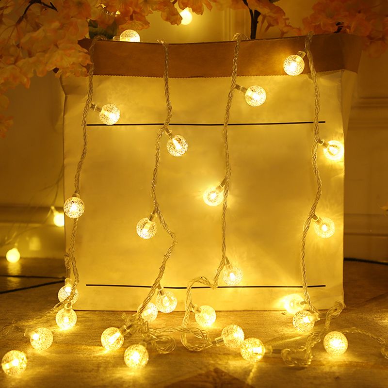 Clear Bubble Ball Battery String Light Contemporary LED Fairy Lighting for Bedroom