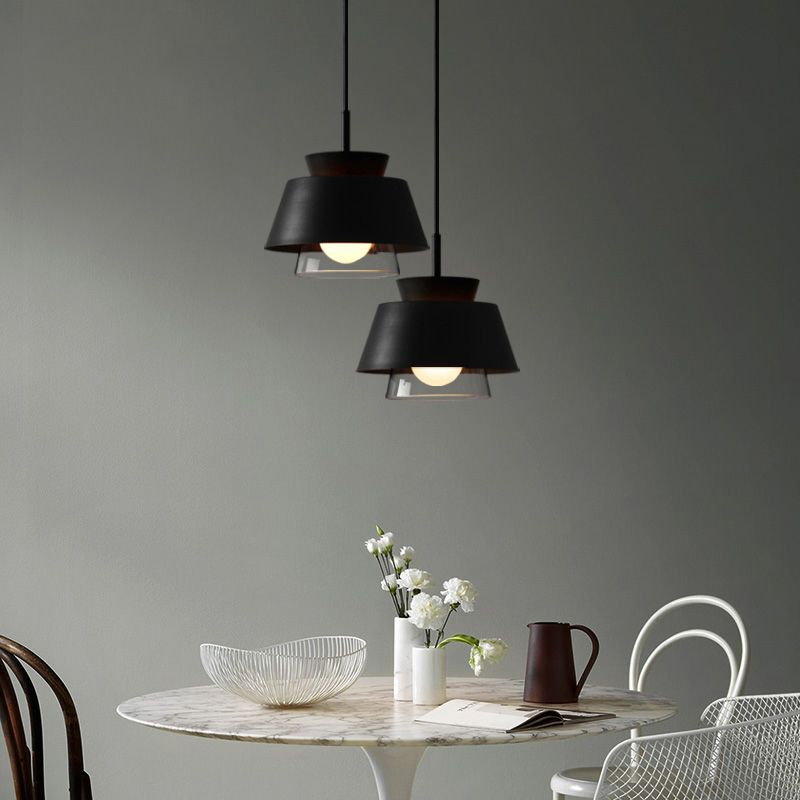 Metal Barrel Hanging Lights Modern Macaron Style 1 Light Pendant Light pour salle à manger