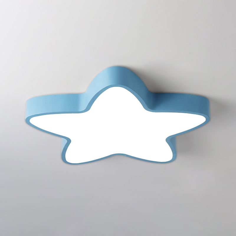 Plafonnier LED en forme d'étoile Macaron nordique en fer forgé pour chambre d'enfant