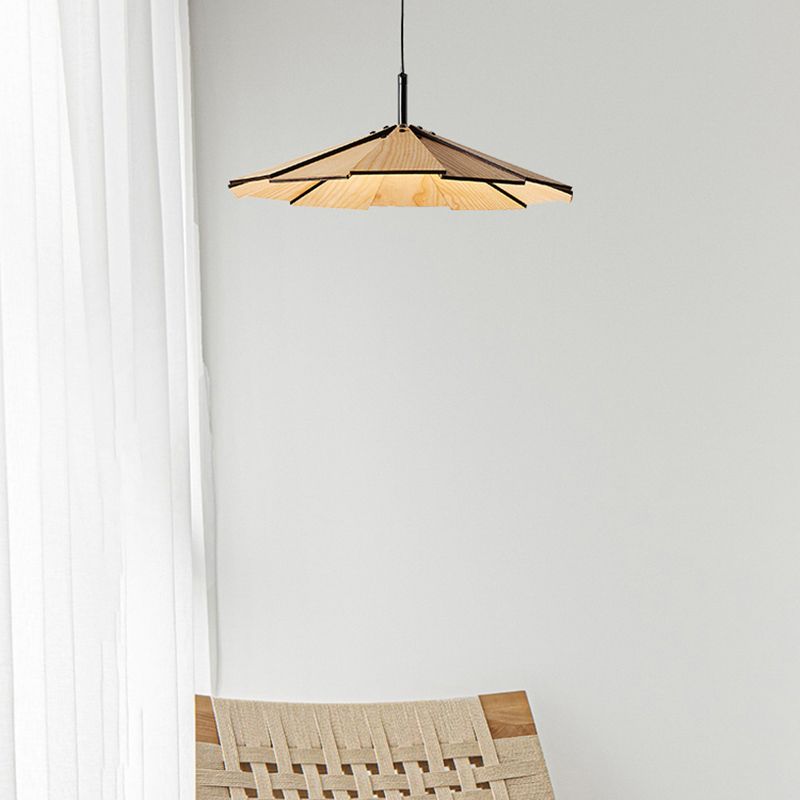 Kegelform hängende Beleuchtung moderner Holzholz 1 Licht Anhängerlampe für Hotel