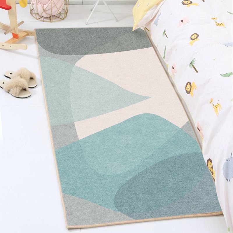 White Fish Area Carpet Polyester Modern Carpet Washable Carpet for Drawing Room