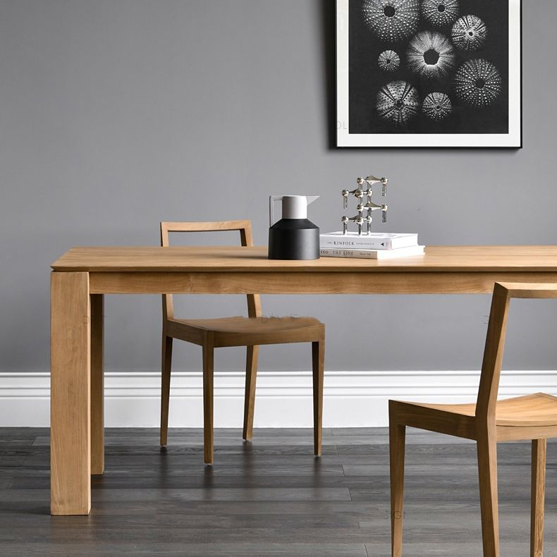 Modern Wood Rectangle Dining Table 4 Legs Table for Dining Room