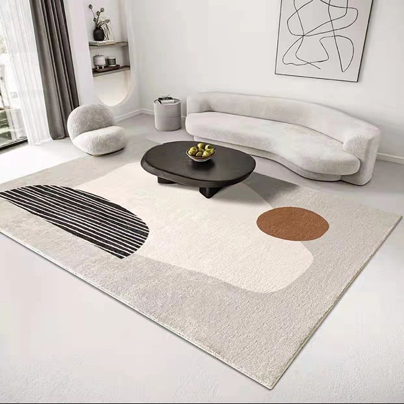 Minimalist Color Living Room Area Rug Anti-Slip Backing Rug Friendly Indoor Rug