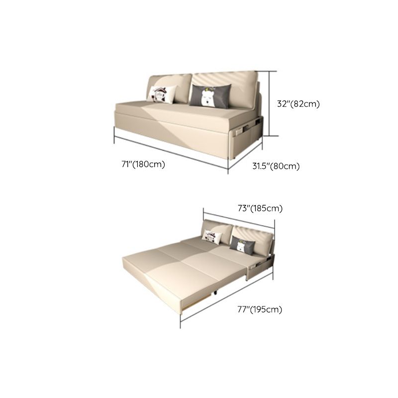 Pillow Back White Sleeper Sofa Bonded Leather Scandinavian Futon Sofa Bed