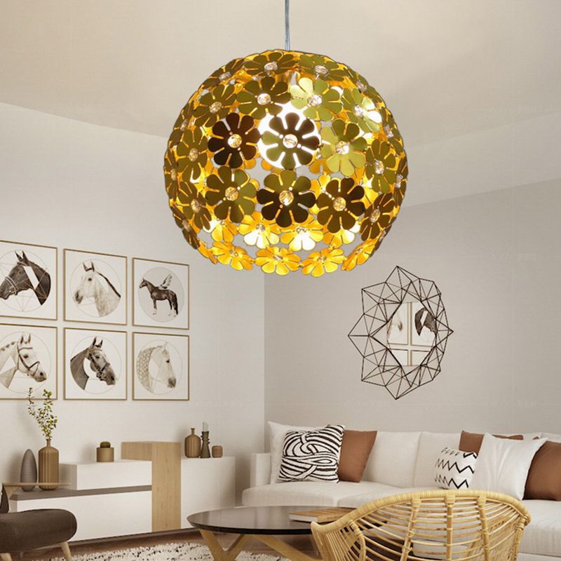 Gouden Globe Hanging Lamp Postmoderne stijl Aluminium hangerverlichting voor restaurant