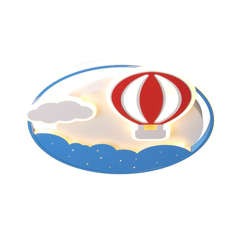 Apparecchio di illuminazione a soffitto acrilico del supporto di Flushmount dell'aria calda blu dei bambini LED Flushmount per l'asilo nido, 16 "/19.5" largo