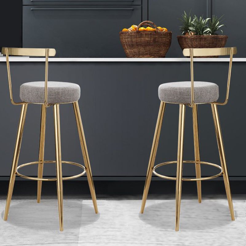 Indoor Scandinavian Counter Chair Round Upholstered Counter Height Stool